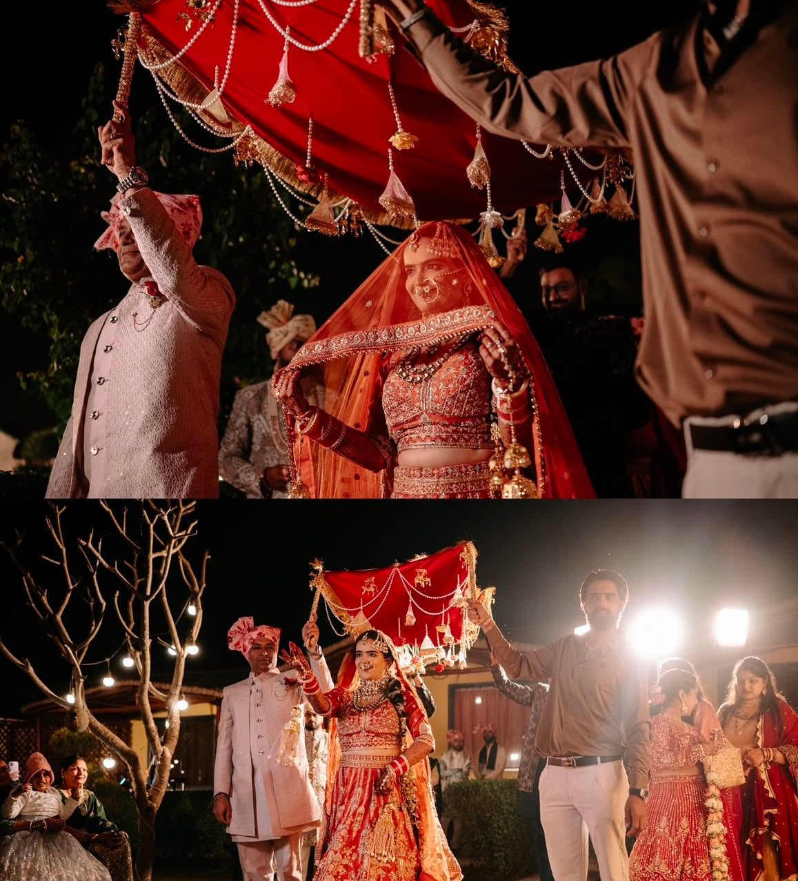 Traditional Indian wedding collection with handcrafted bridal entry chadar and decorative wedding accessories