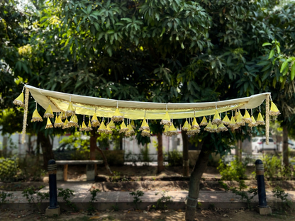 Wedding chadar with Yellow transparent net 